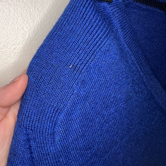 Express | Mens Small / Petite | Blue Vneck Wool Blend Sweater - Picture 7 of 9